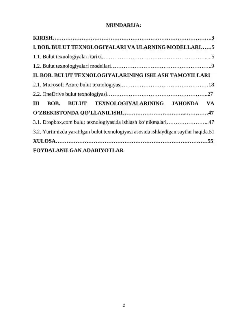 BULUTLI HISOBLASH 2