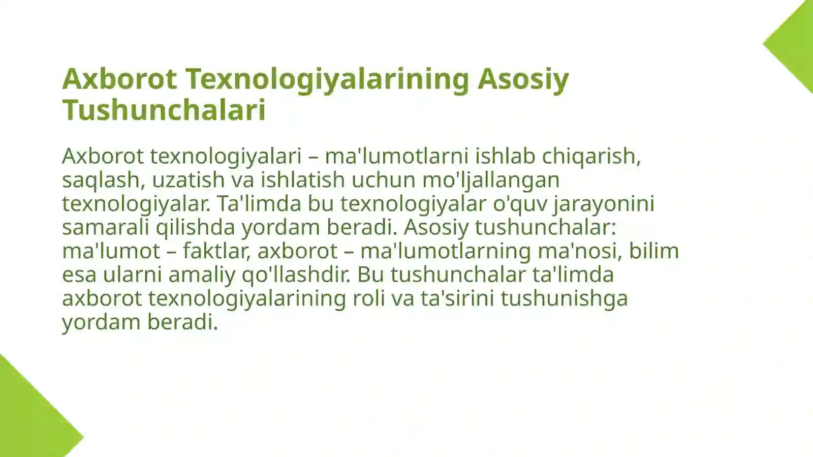 Axborot Texnologiyalarining Asosiy Tushunchalari 2