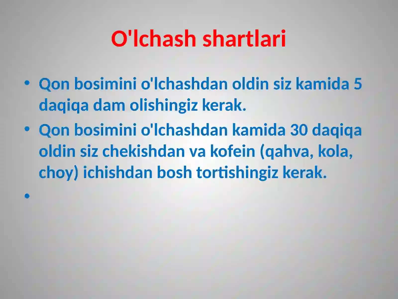Qon bosimini o'lchash 2