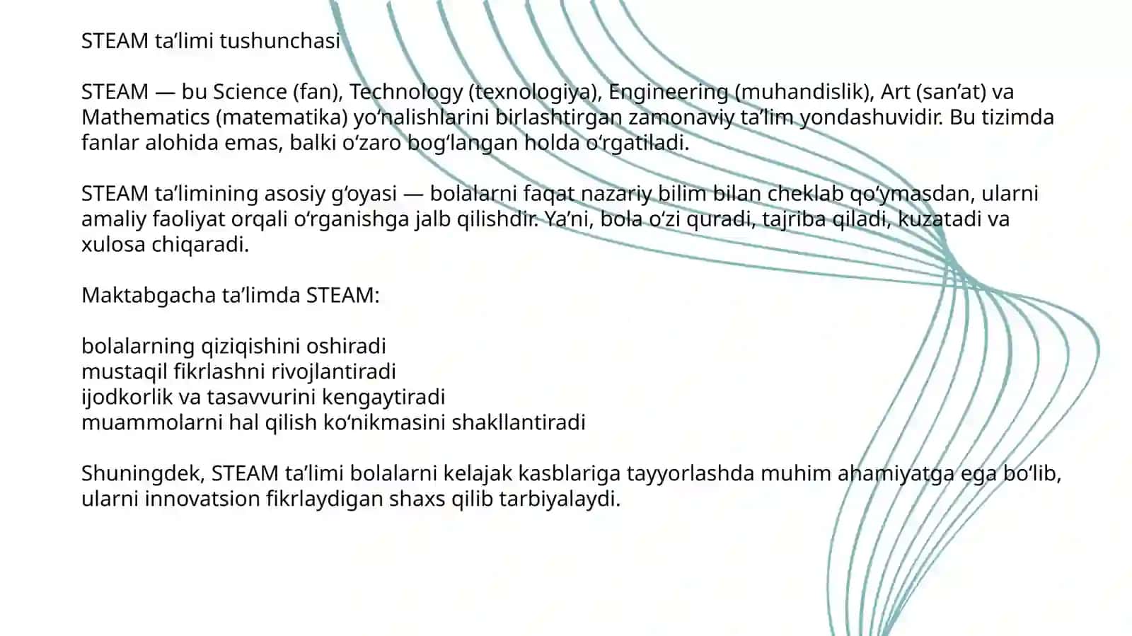 MAKTABGACHA TA’LIM TASHKILOTLARIDA STEAM LABARATORIYALARINI TASHKIL ETISH 2