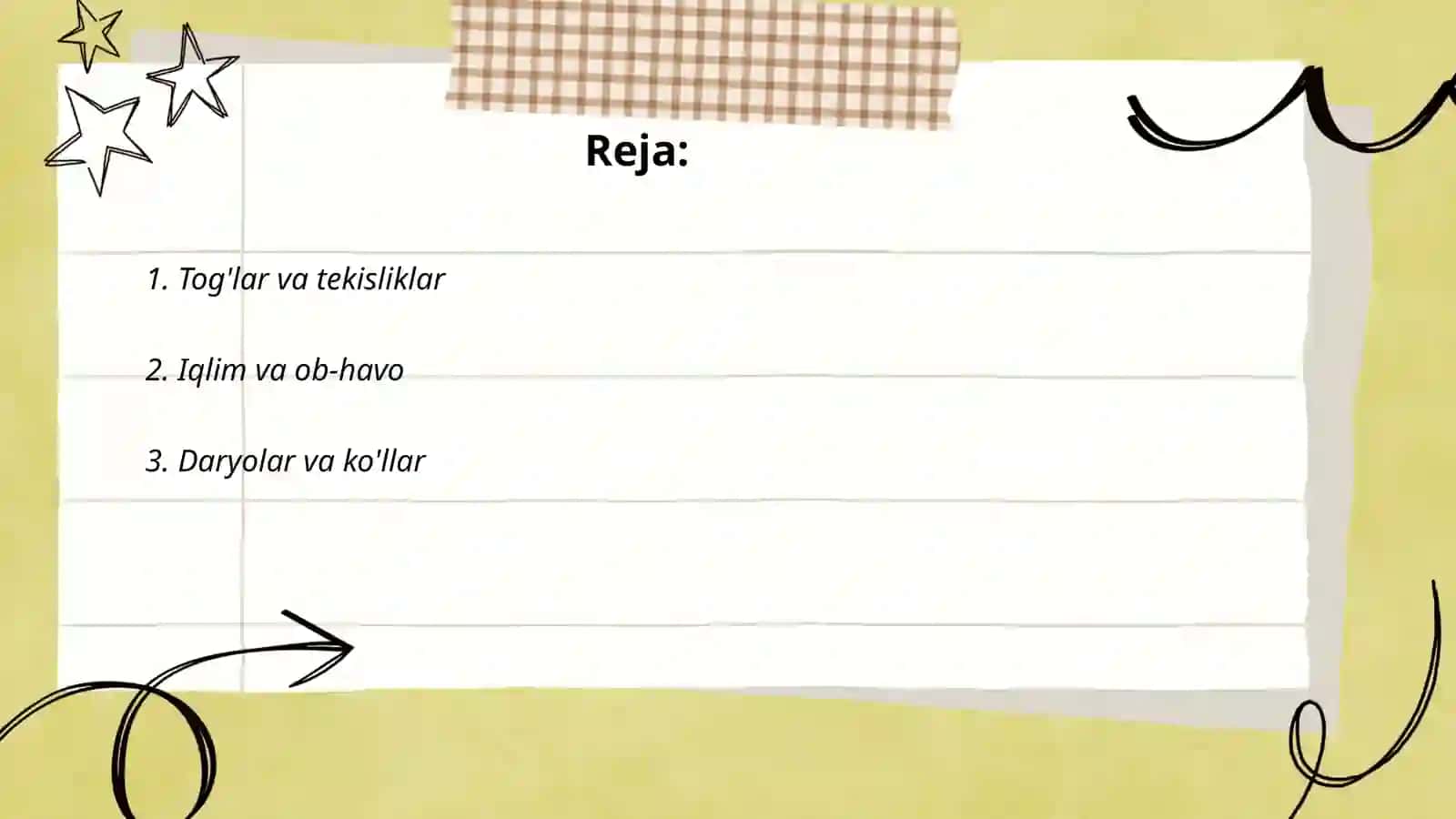 Geografiya sinov darsi 2