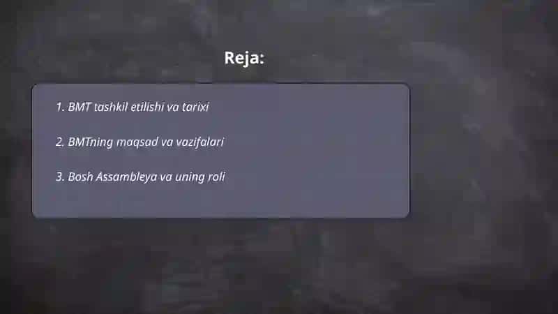 BMT tashkiloti haqida 2