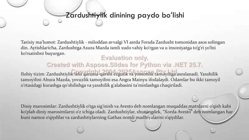 Zardushtiylikning teologik tizimi va diniy marosimlari 2