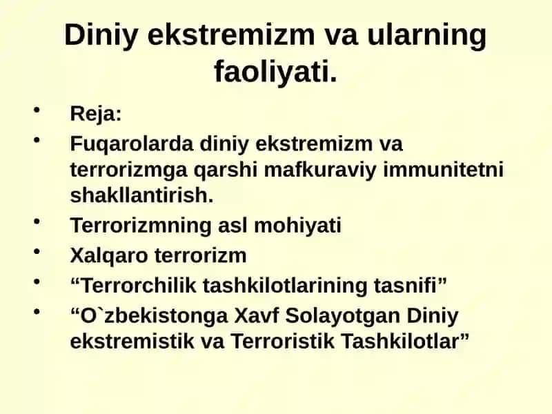 Diniy ekstremizm va ularning faoliyati 2