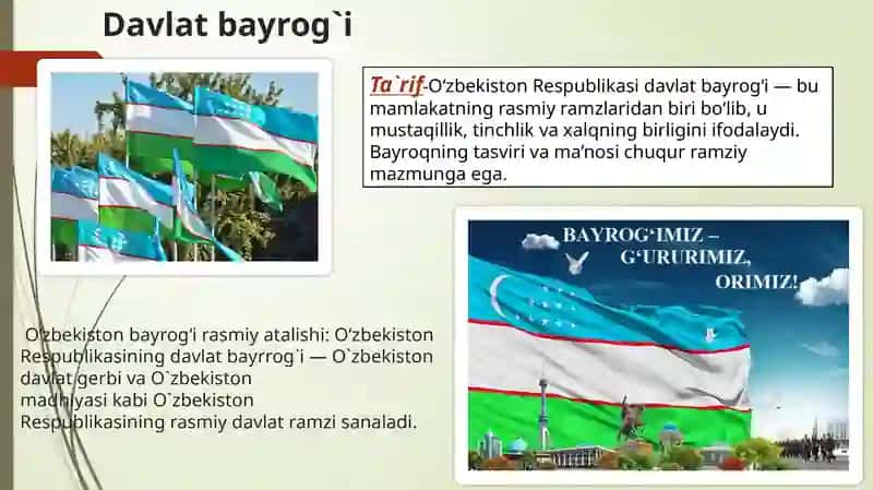 Ozbekiston davlat bayrogi 2