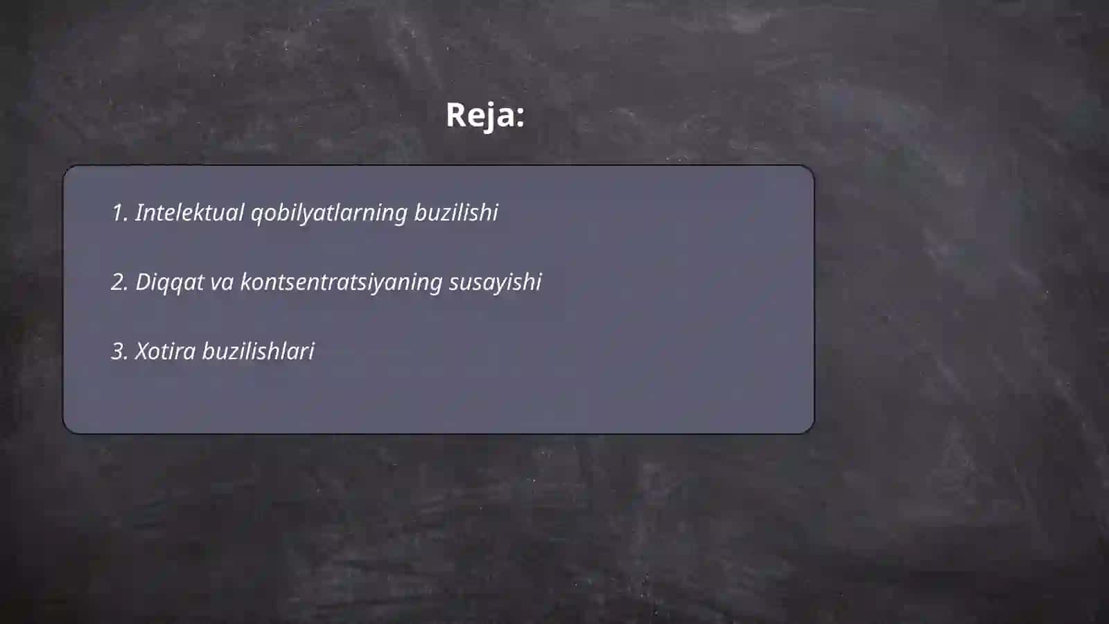 Intelektual buzilishning psixopatalagik sindromlari 2