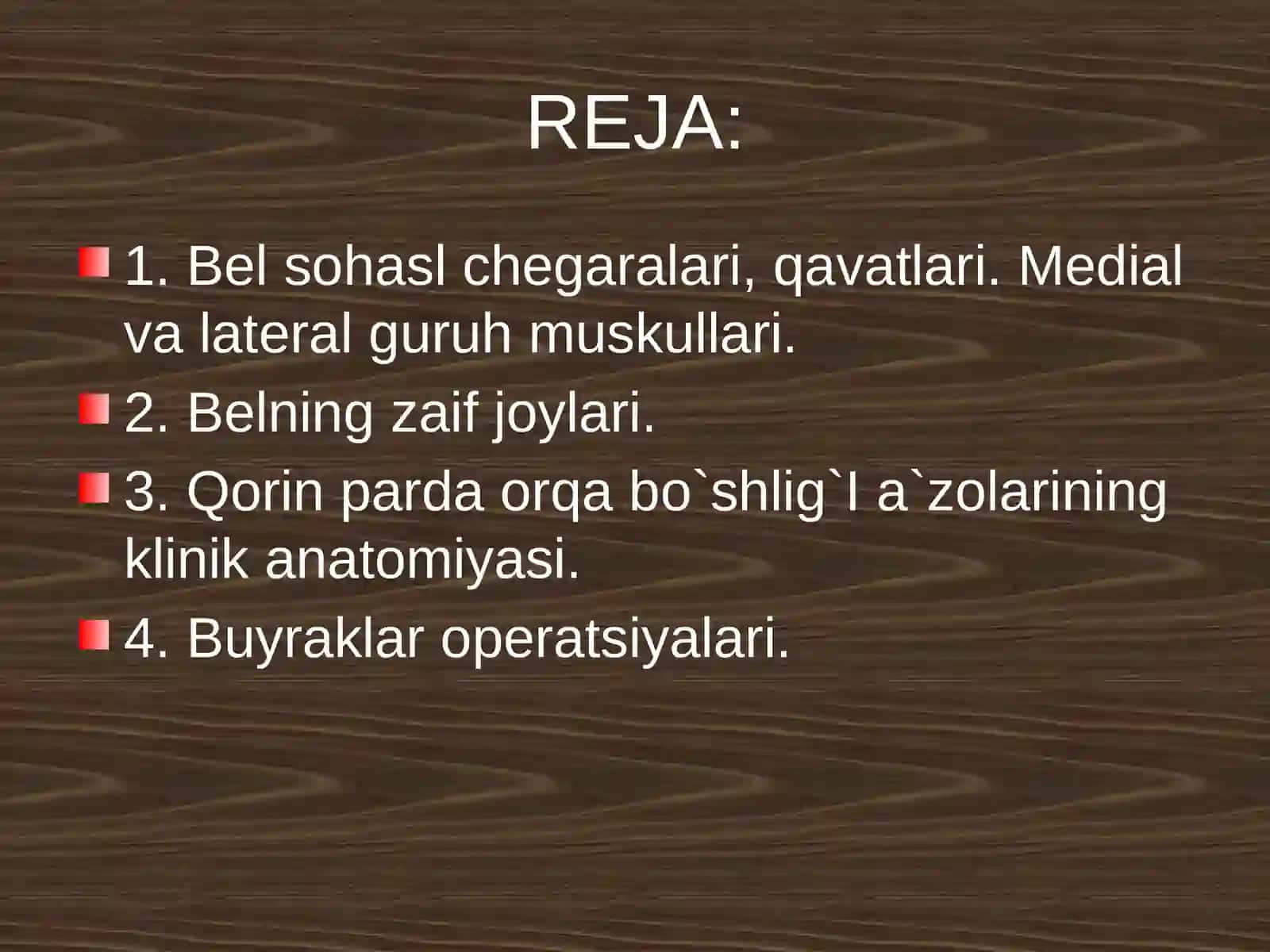 Bel sohasining topografik anatomiyasi va xirurgik operatsiyalari 2