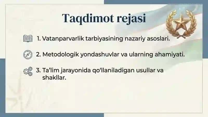 Harbiy vatanparvarlik tarbiyasining metodologik va nazariy asoslari 2