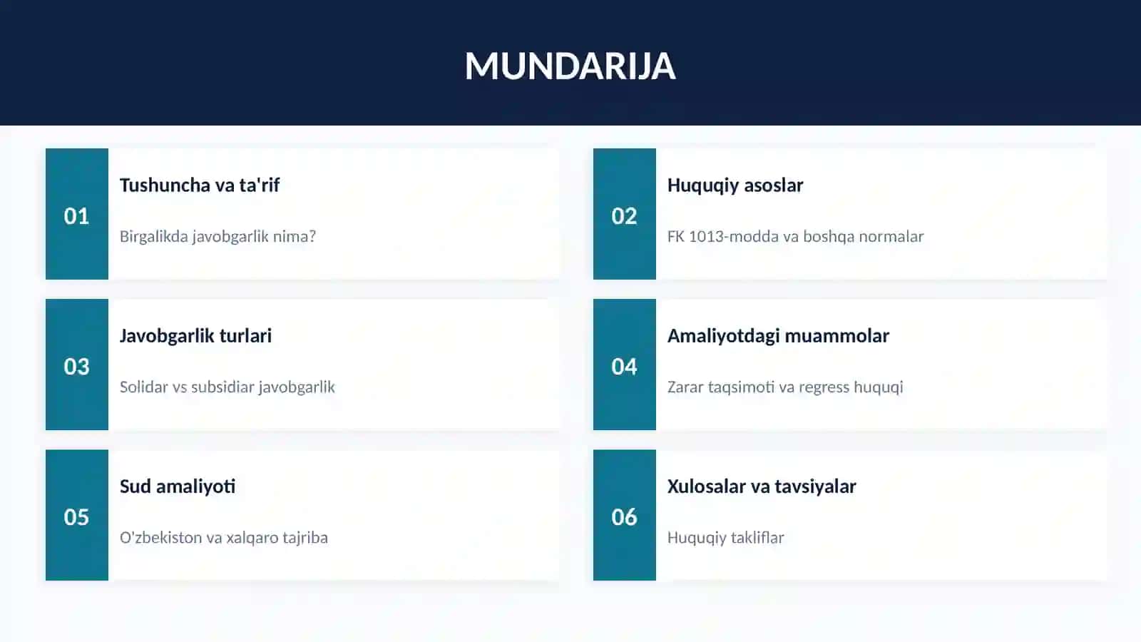 BIRGALIKDA YETKAZILGAN ZARAR UCHUN JAVOBGARLIK 2
