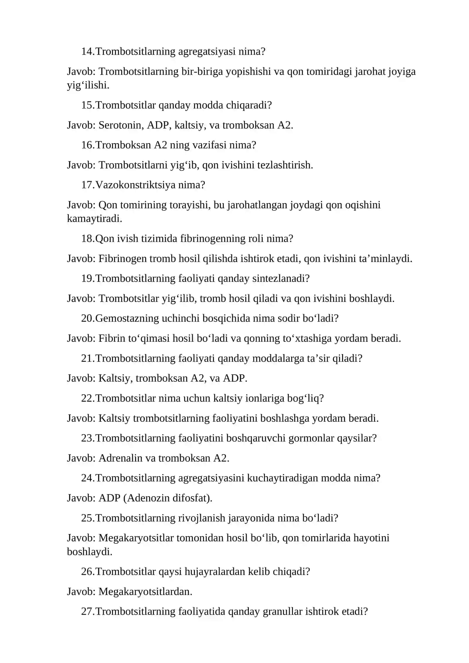 Trombotsitlar fiziologiyasi va gemostaz 2