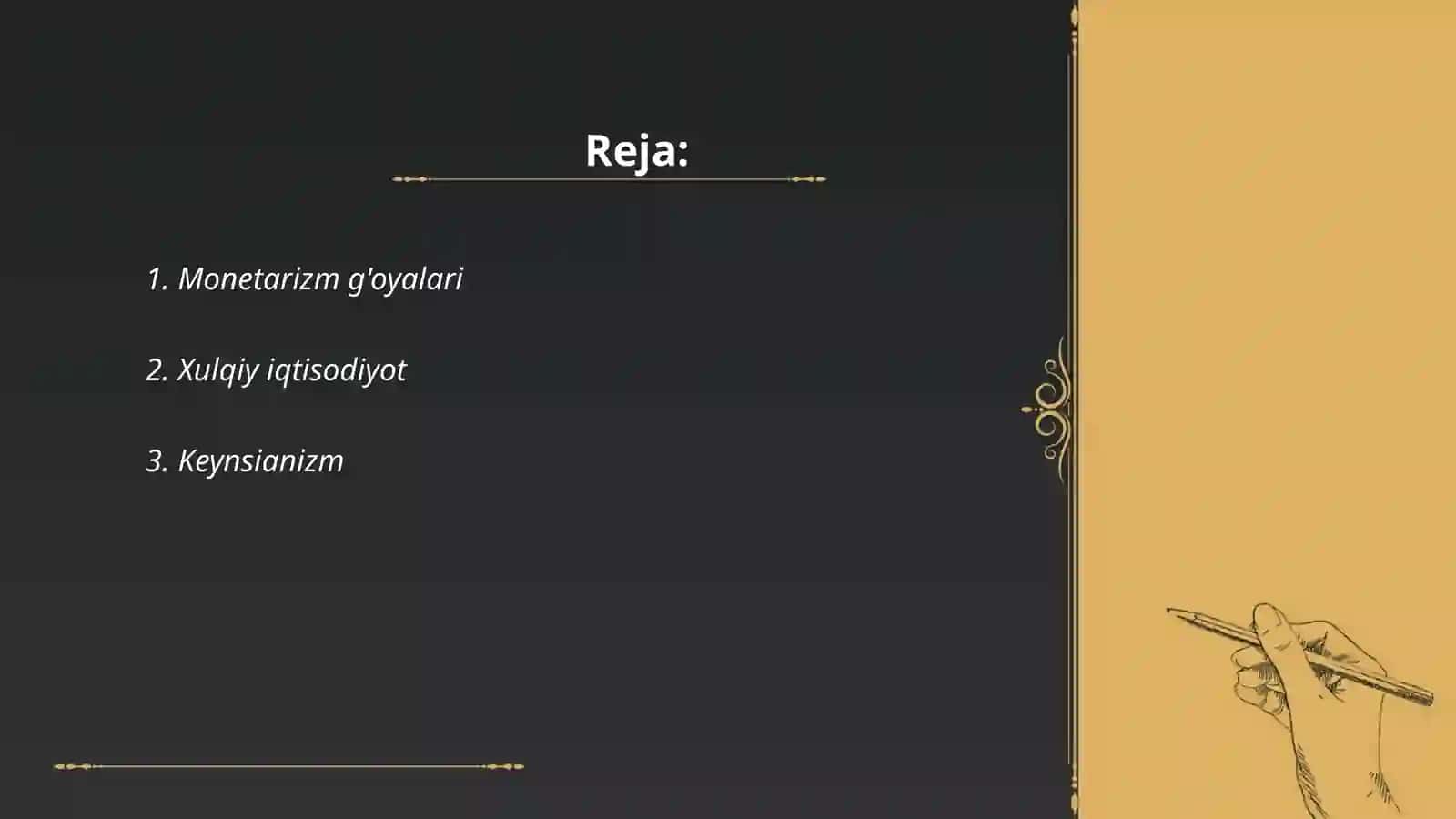 Monetarizm g'oyalari 2