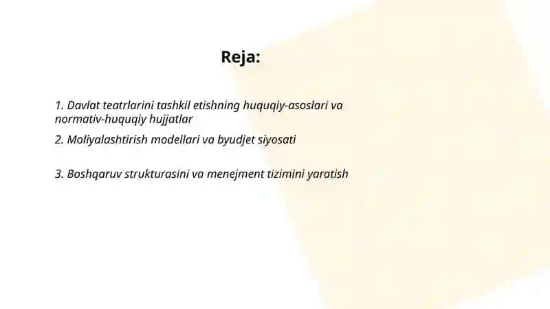 Professional sahna davlat teatrlarini tashkil etish va rivojlantirish jarayonlari 2
