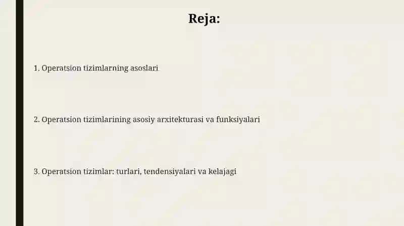 Operatsion tizimlar 2