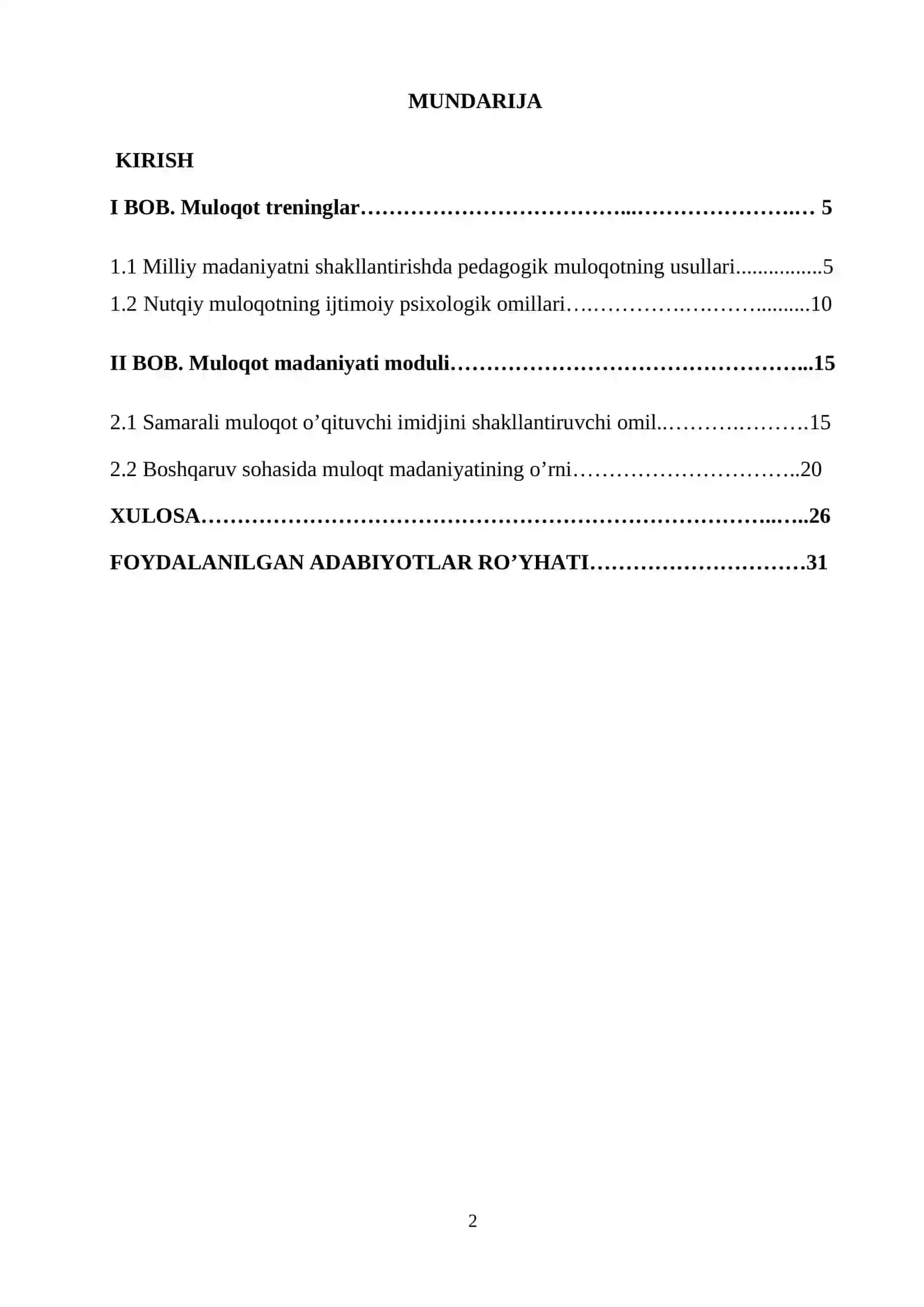 Muloqot madaniyatini shakllantiruvchi treninglar 2