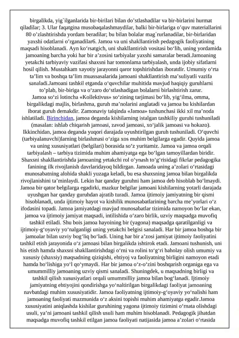 Bolalar tarbiya jamoasi va yagona pedagogikjarayonning asosiy shakli 2