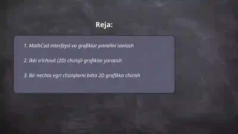 MathCad tizimida ikki va uch o’lchovli grafiklar bilan ishlash 2