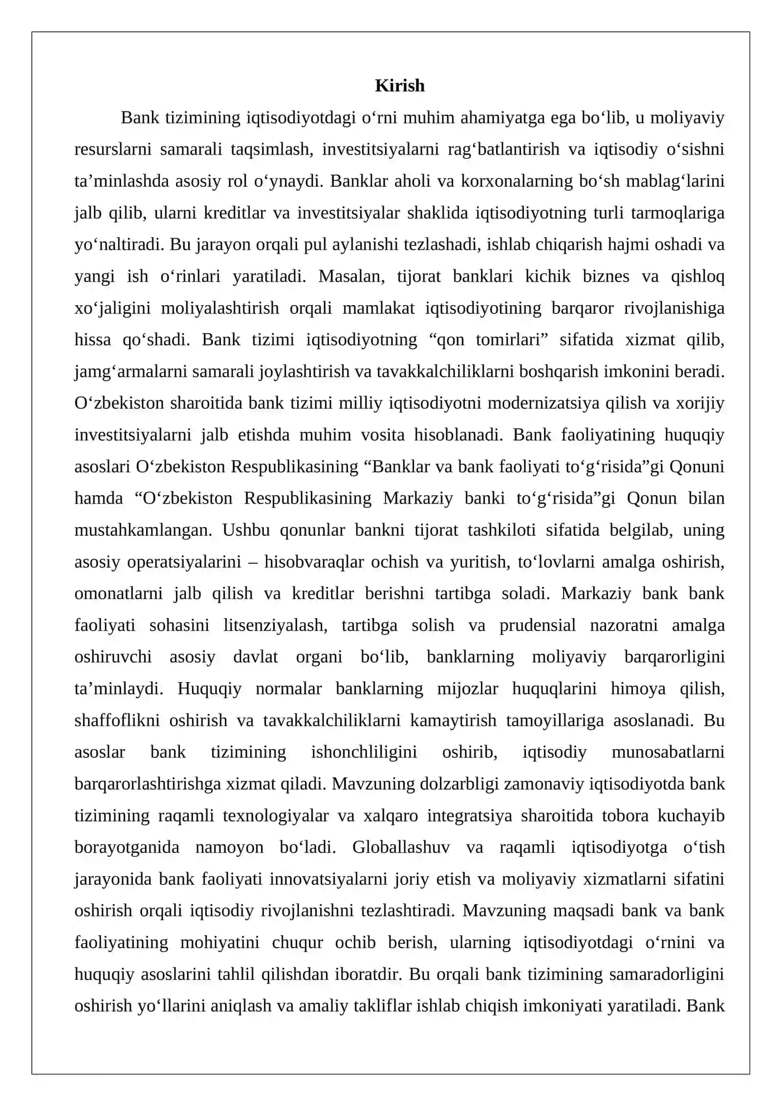 Bank va bank faoliyati tushunchasi 2