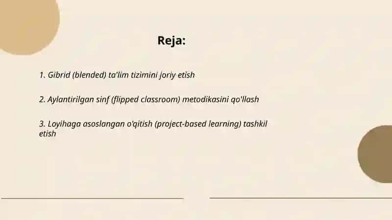 Loyihaga asoslangan o'qitish (project-based learning) 2