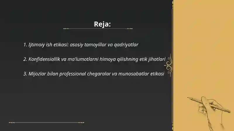 Ijtimoiy ish etikasi amaliyot asosi sifatida 2