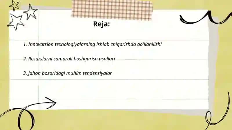Mamlakat ishlab chiqarish salohiyatning oshirilishi va jahon iqtisodiy tizimiga integratsiyalashuvi 2