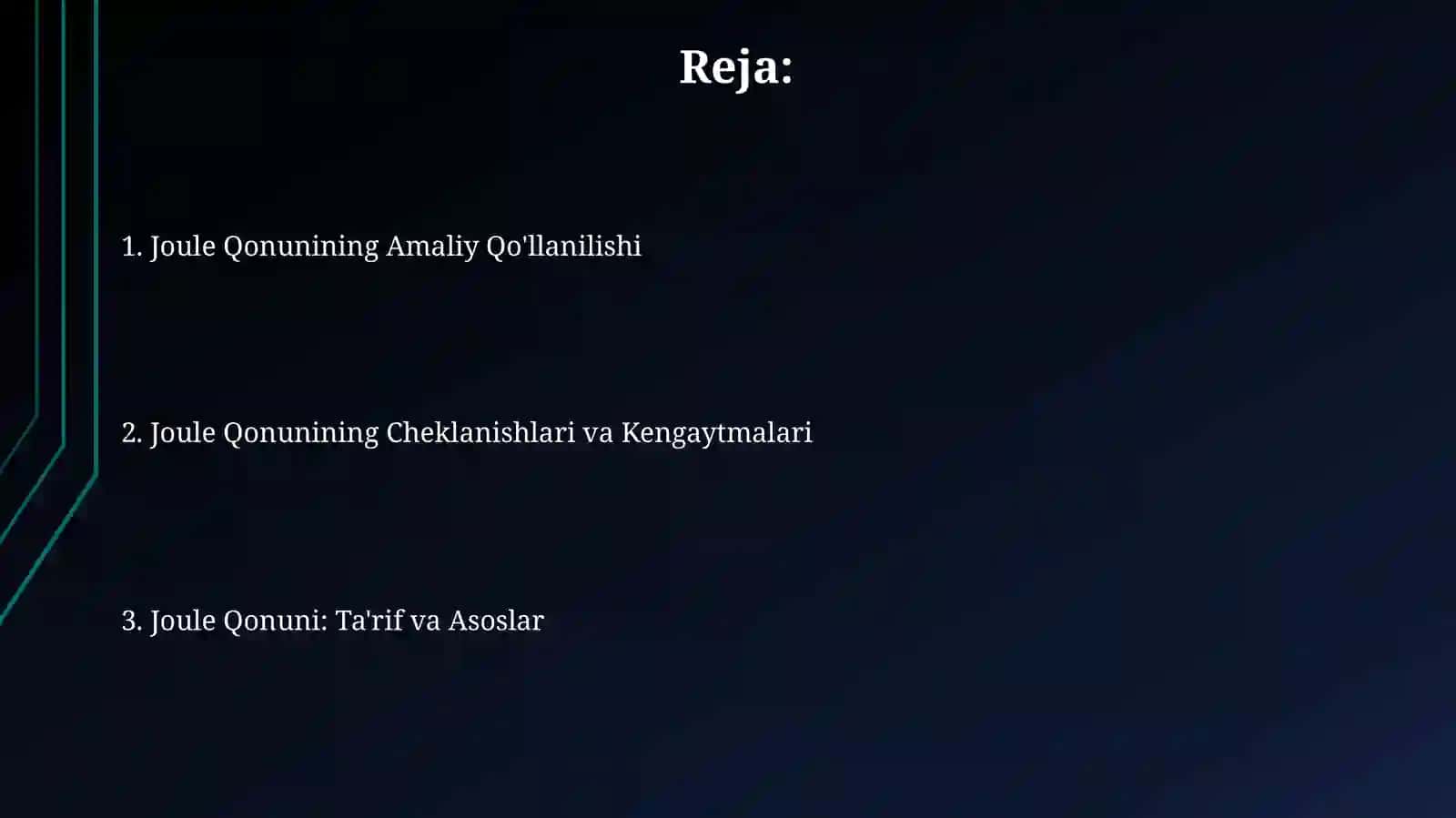 Joule Qonunining Amaliy Qo'llanilishi 2