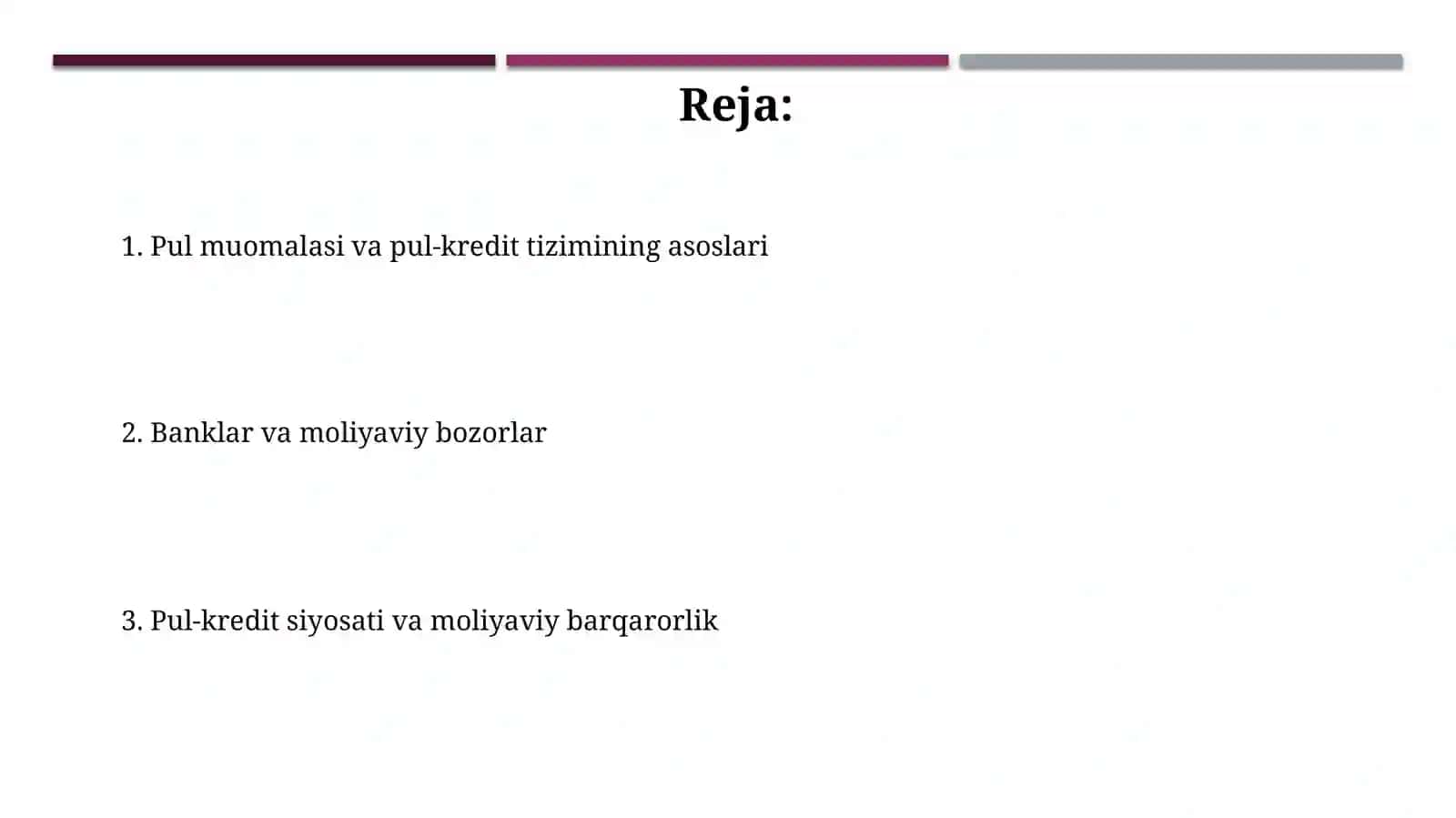 Pulmuomilasi, pul-kredittizimi va banklar 2