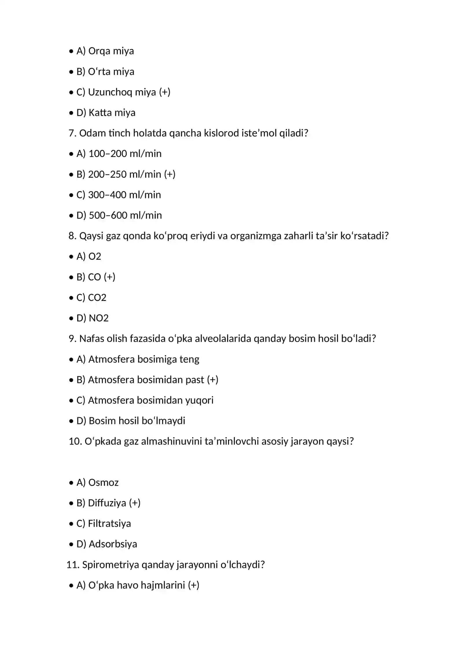 Nafas olish funksiyasini o’rganish 2