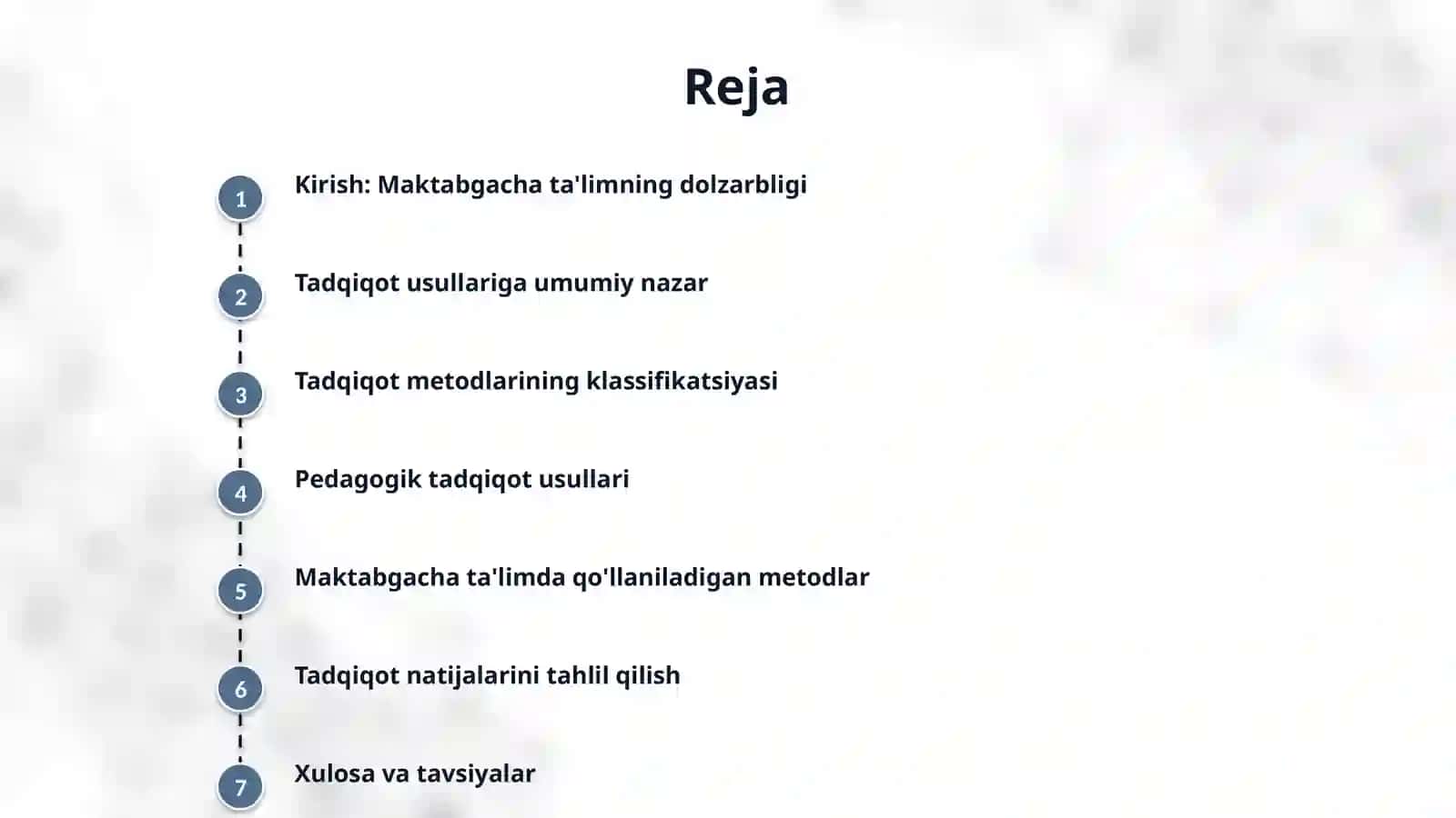 Maktabgacha ta'lim-tarbiyani tashkil etish fanining tadqiqot metodlari 2