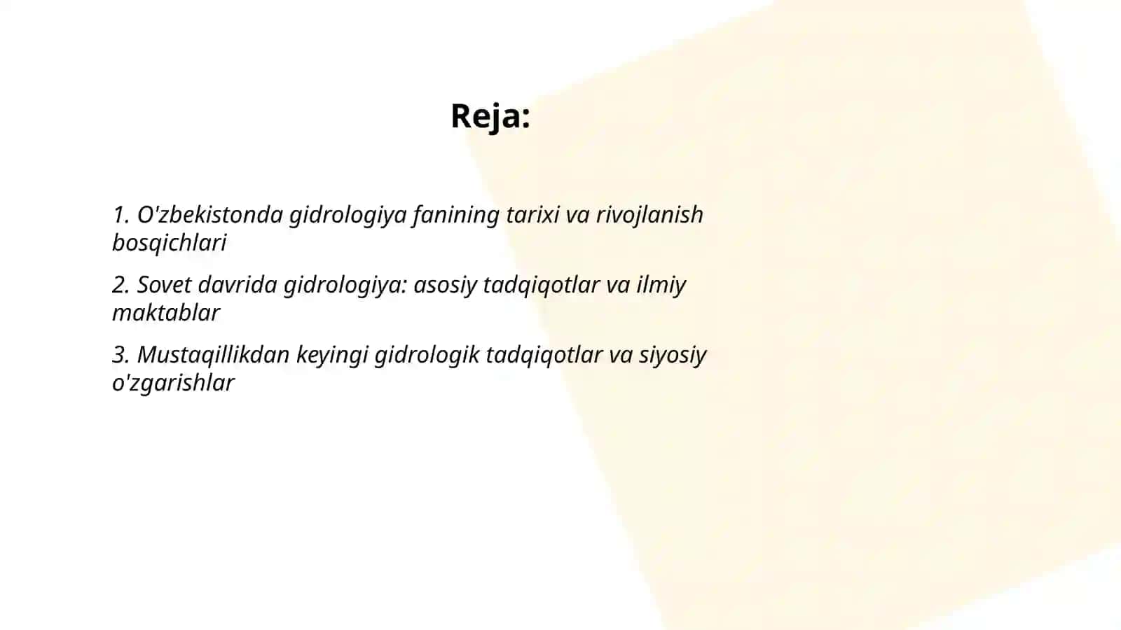 O'zbekistonda Gidrologiya fanini shakllanishi va hozirgi holati 2