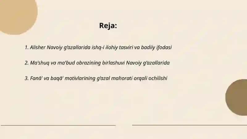 Alisher Navoiy g‘azallarida tasavvufiy obrazlar va ularning badiiy talqini Laylo Xudoyberganova 2