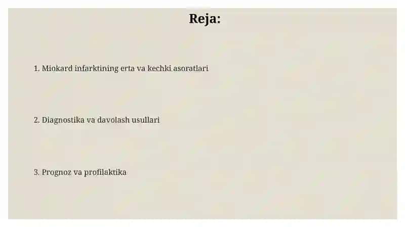 Miokard infarkti erta va kechki asoratlari 2