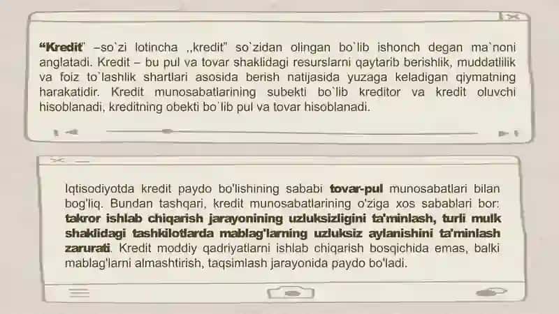 Kredit bahosi va unga taʼsir qiluvchi omillar 2