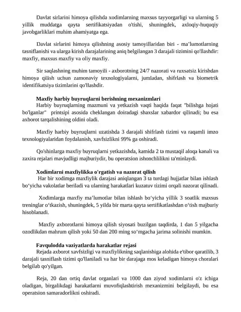 Davlat sirlarini saqlash asoslari va qo’shinlarni yashirin boshqarishni ta’minlash 2