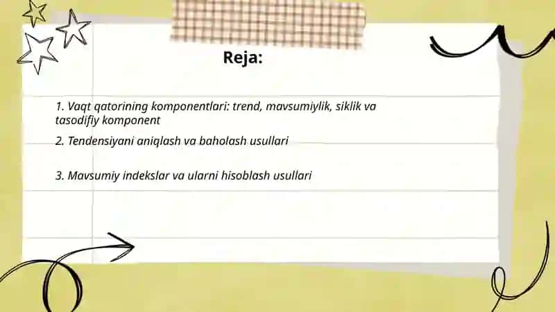 Vaqt qatorlari tahlil qilish kursatkichlari 2