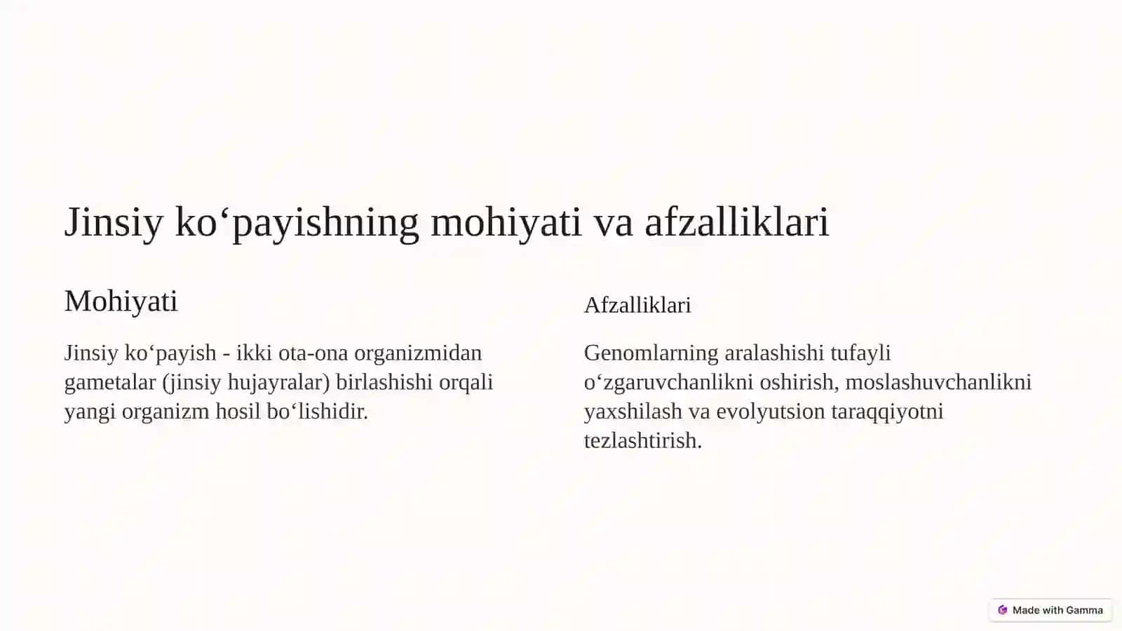 Jinsiy koʻpayishning mohiyati va afzalliklari 2