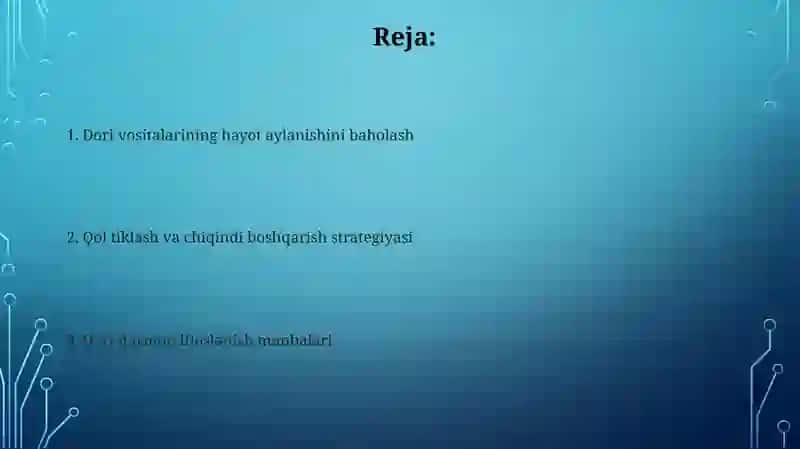 Dori vositalarining hayot aylanishini baholash 2