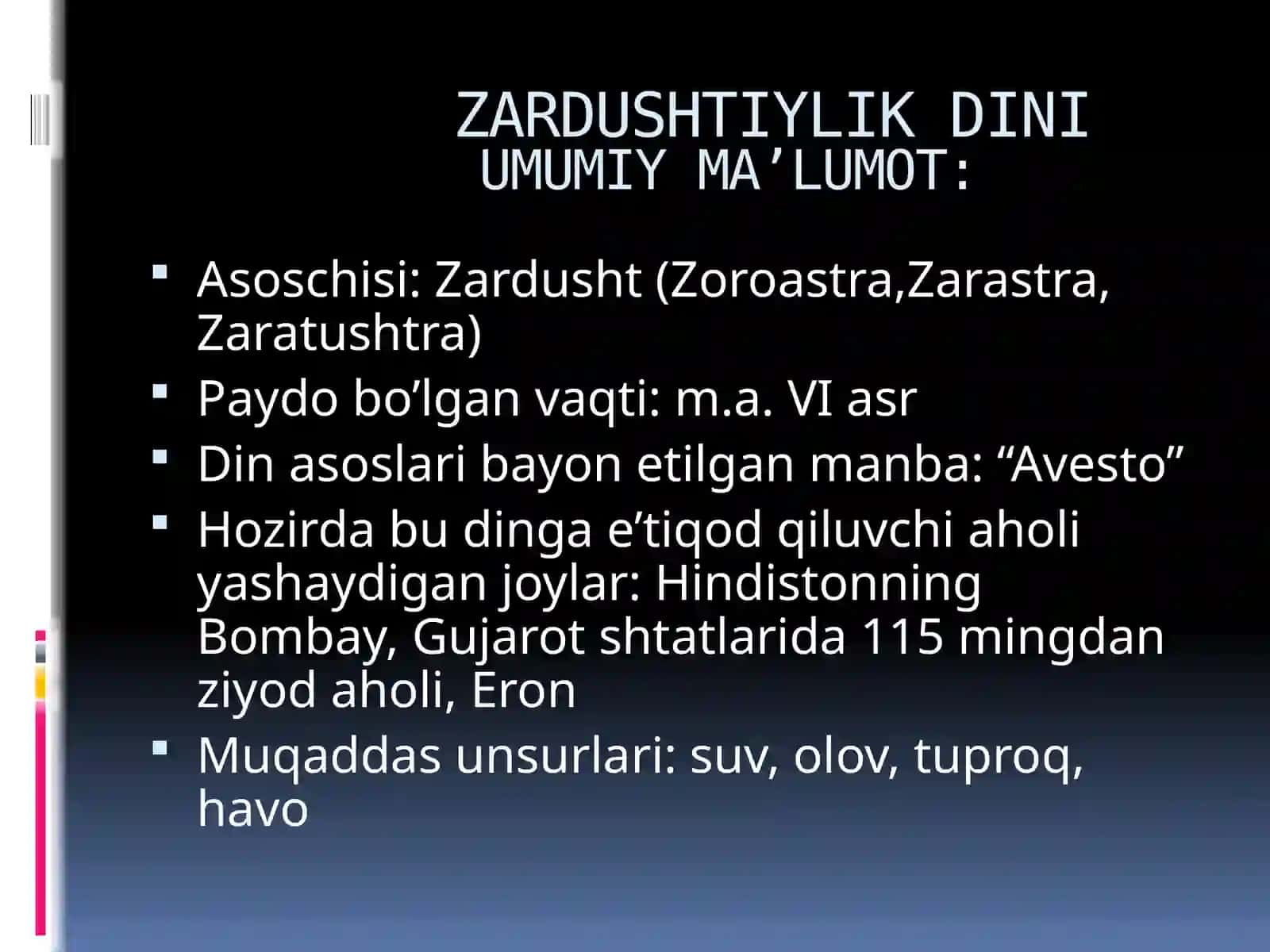 Avesto Zardushtiylik dinini muqaddas manbasi 2