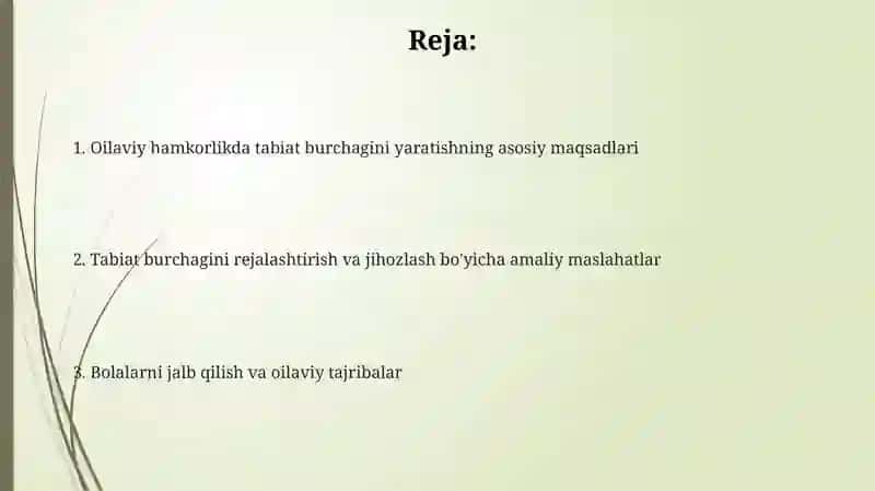 Oilaviy hamkorlikda tabiat burchagi 2