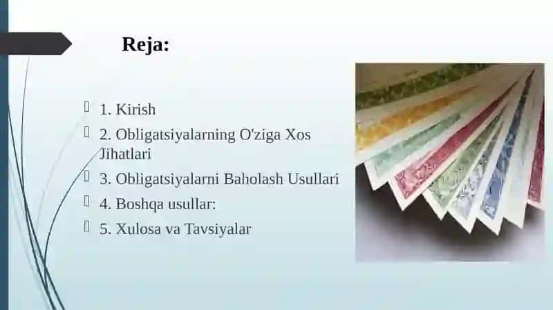 Obligatsiyalarni baholash va ularning o'ziga xos jihatlari 2