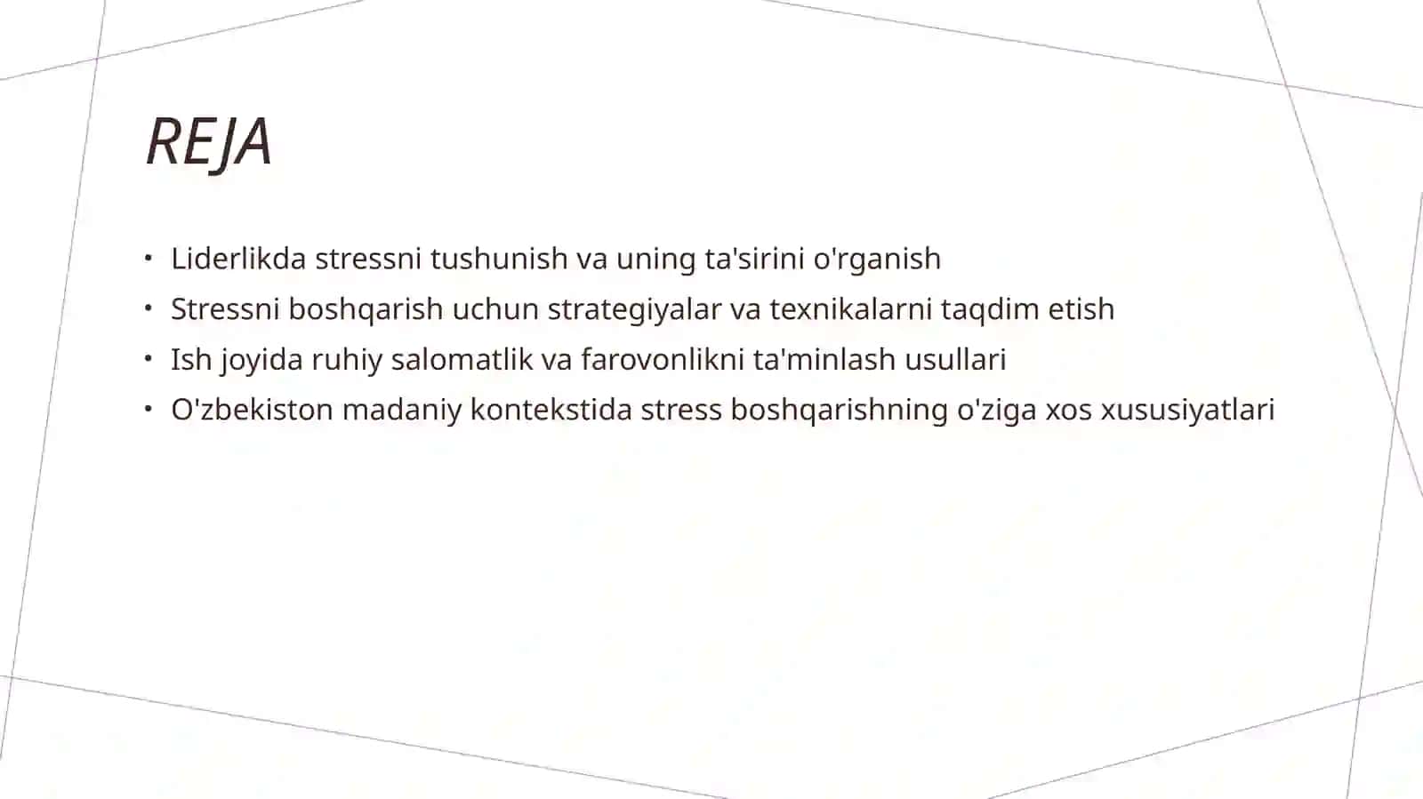 Menejmentda stressni boshqarish 2