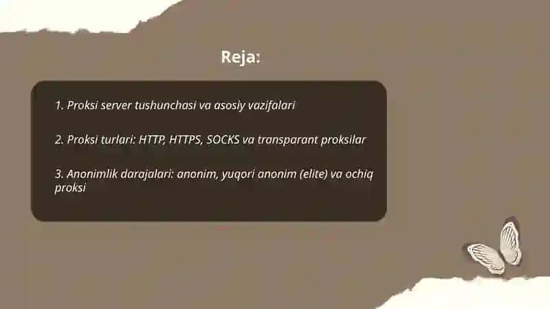 Proksi serverlar va ulardan foydalanish asoslari 2