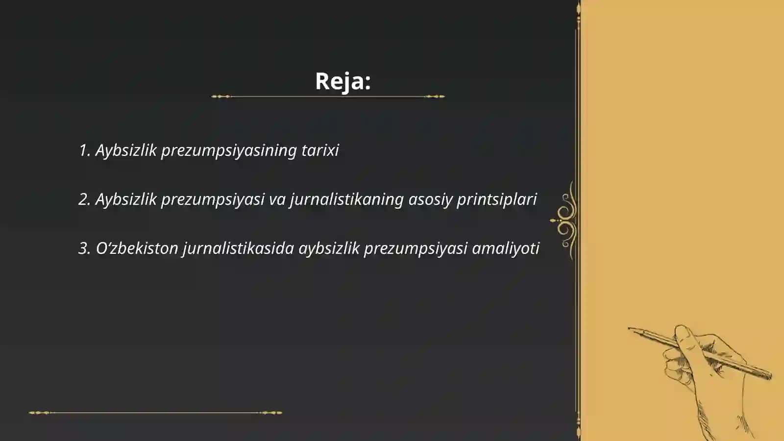 Aybsizlik prezumpsiyasi tarixi va asosiy printsiplari 2