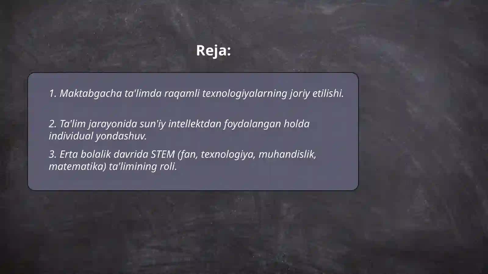 Loyiha 2040 yilgacha maktabgacha talimda yangiliklar 2