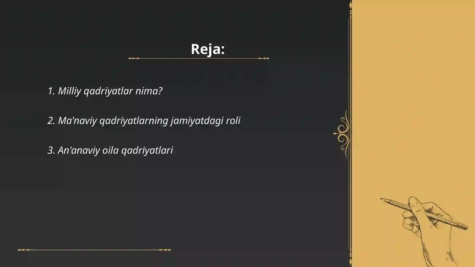 Milliy ma'naviy qadriyatlar va an'analarning tiklanishi va rivojlanishi 2