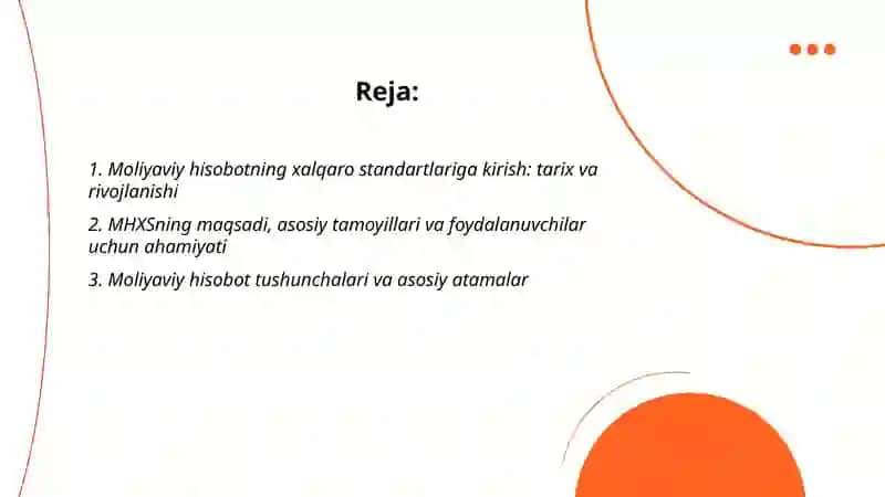 Moliyaviy hisobotning xalqaro standartlariga kirish 2