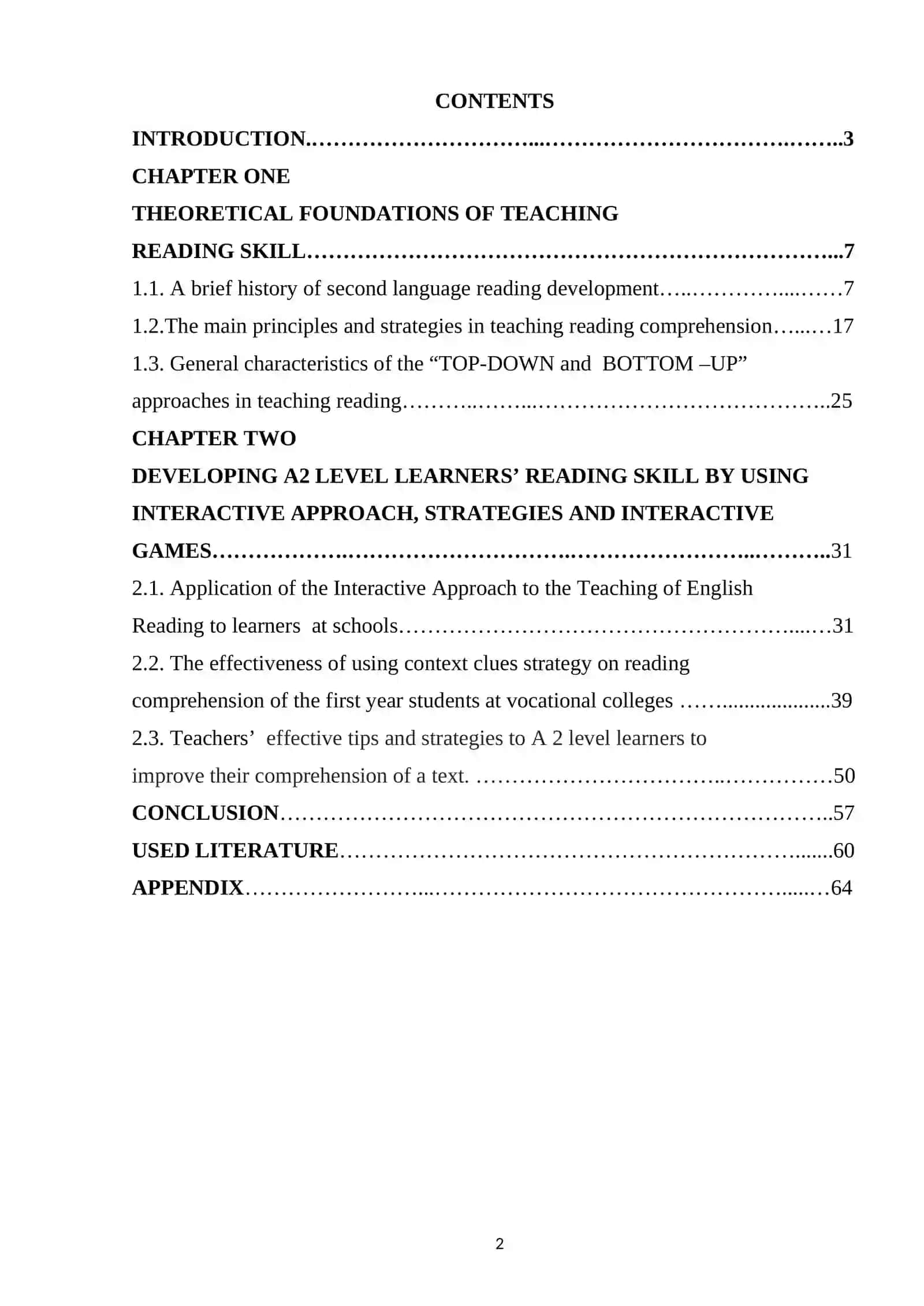PRINCIPLES AND STRATEGIES OF TEACHING READING TO A2 LEVEL LEARNERS 2