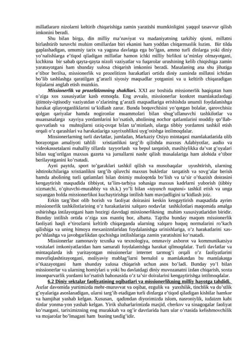 Missionerlik va prozelitizmning diniy etiqodni tanlashga salbiy ta’siri 2