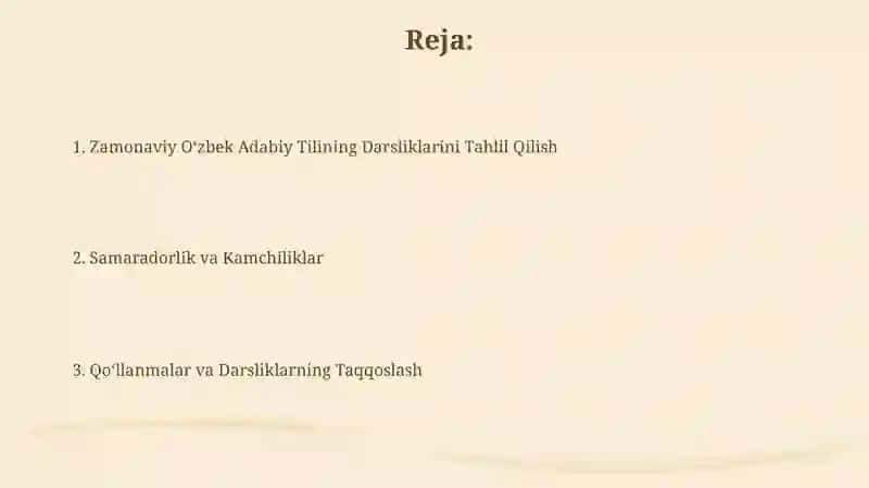 Zamonaviy Oʻzbek Adabiy Tilining Darsliklarini Tahlil Qilish 2