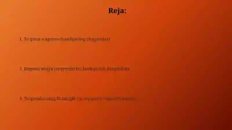 To'qimalarning fiziologik va reparativ regeneratsiyasi 2