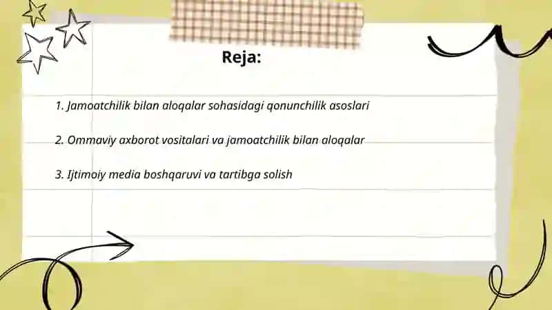 Jamoatchilik bilan aloqalar sohasidagi faoliyatni tartibga solish 2